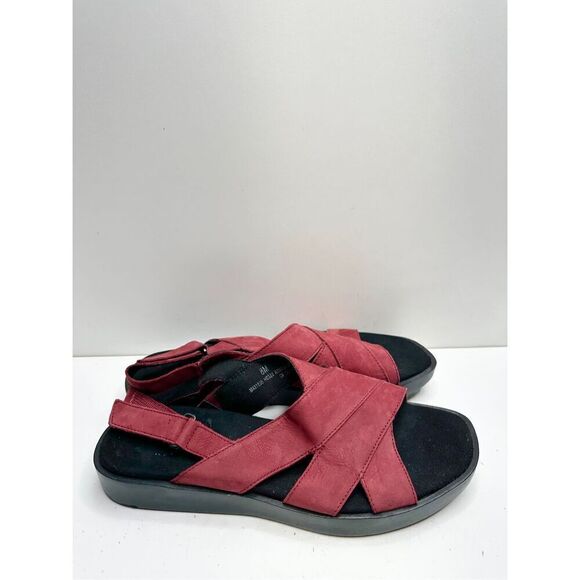 Munro‎ Sandals Womens Size 8 Red Slingback Open Toe Micah Shoes - Picture 4 of 10
